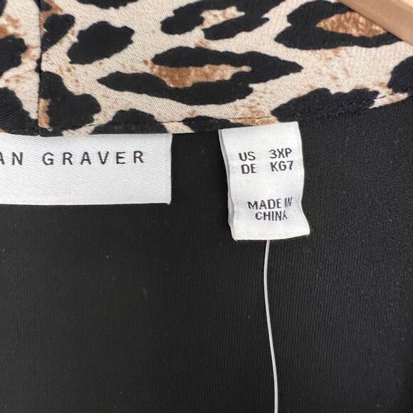 Susan Graver NWT 3XP Leopard Animal Print Knit Jacket - Picture 3 of 12